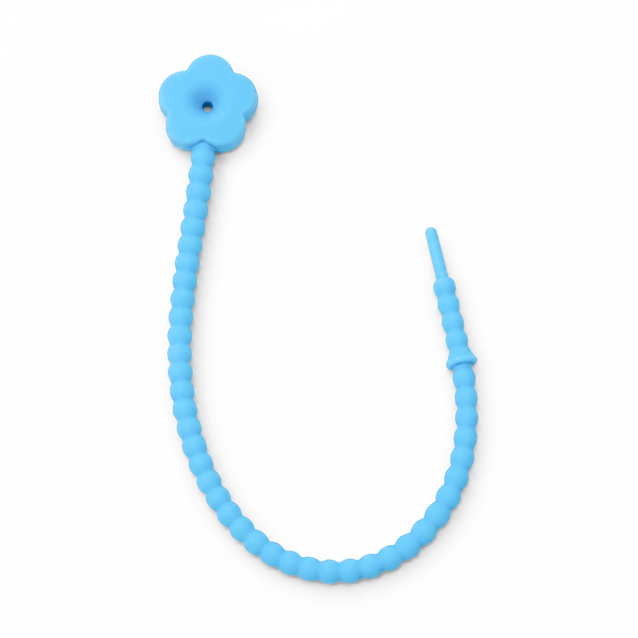Pulsera Cordón Neopreno Flor Azul Cielo