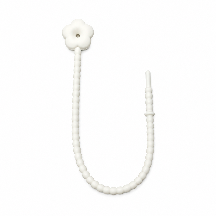 Pulsera Cordón Neopreno Flor Blanco