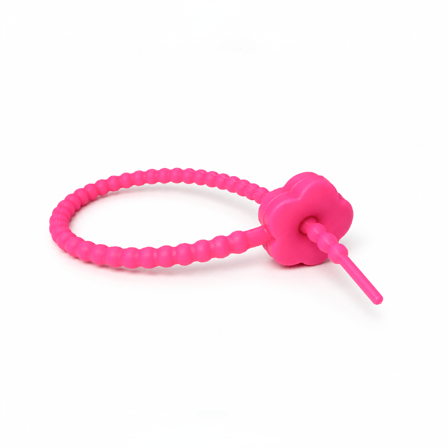 Pulsera Cordón Neopreno Flor Fucsia