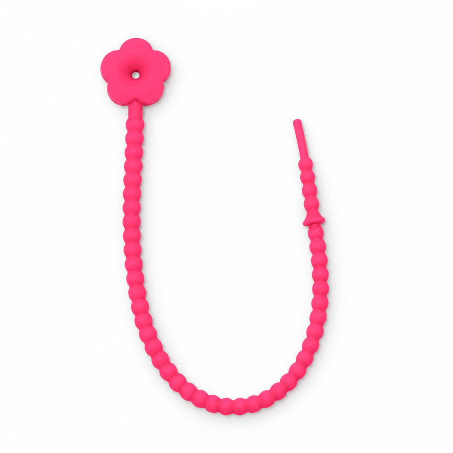 Pulsera Cordón Neopreno Flor Fucsia