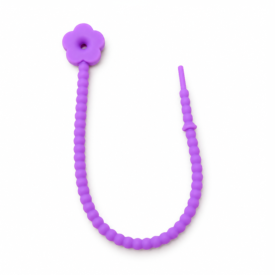 Pulsera Cordón Neopreno Flor Morado