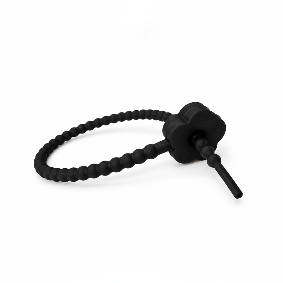 Pulsera Cordón Neopreno Flor Negro
