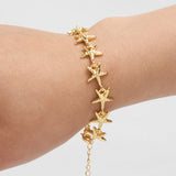 Pulsera Estrella de Mar Dorado Rodinado