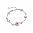 Pulsera Sol Princesa Piedra Rosada Plateado Rodinado