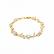 Pulsera Terminada Tulipanes Piedra Blanca