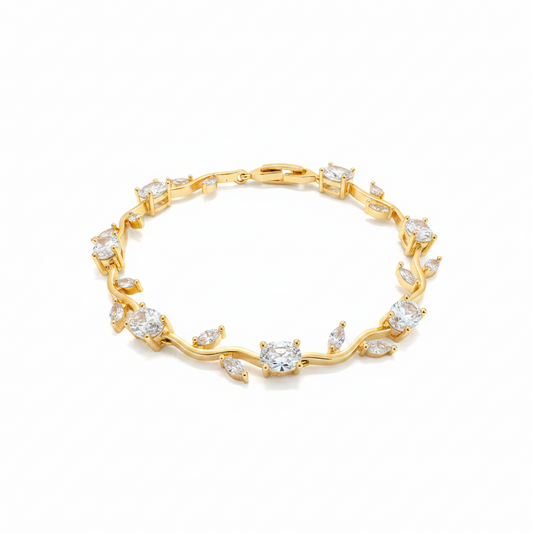 Pulsera Terminada Tulipanes Piedra Blanca