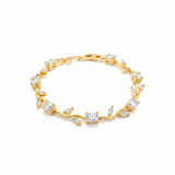 Pulsera Terminada Tulipanes Piedra Blanca