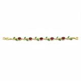 Pulsera Terminada Tulipanes Piedra Roja