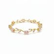 Pulsera Terminada Tulipanes Piedra Rosada