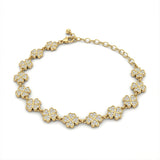 Pulsera Treboles Circones Dorado Rodinado
