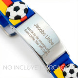 Pulsera Identificación Futbol Balones De Acero Para Niño