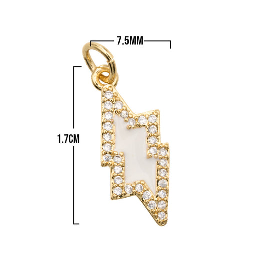 Dije Rayo Circón Collar Dorado Rodinado