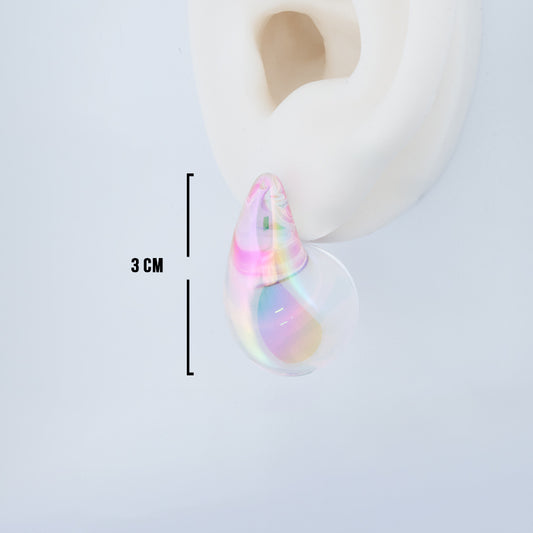 Topo Gota Rosado Transparente 3.0 Cm Linea Economica 84