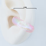 Ear Cuff rosado trasparente 2.5 Cm Linea Economica 88
