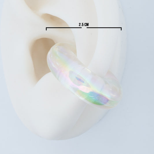 Ear Cuff Blanco Transparente 2.5 Cm Linea Economica 89