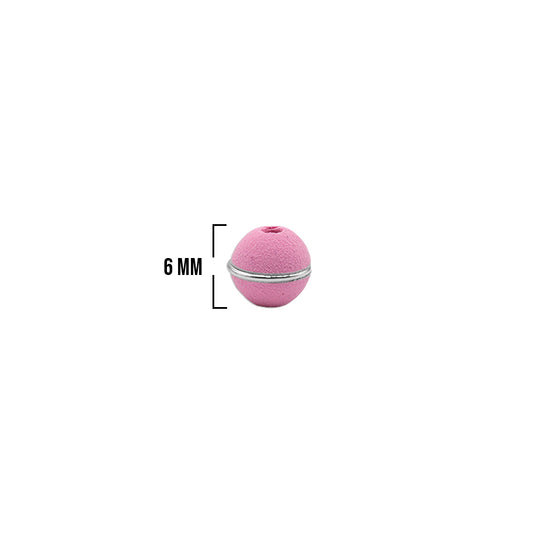 Bola Neopreno 1 Argolla Delgada Plateada / Rosado