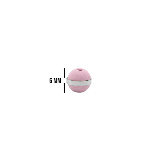 Bola Neopreno 1 Argolla Gruesa Plateada / Rosado Bebé
