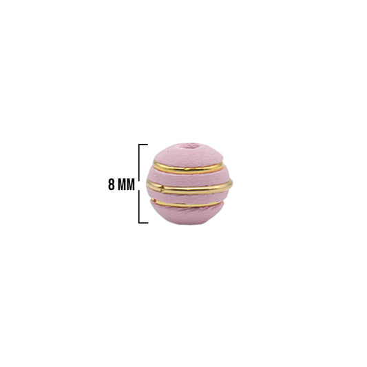 Bola Neopreno 3 Argollas Delgadas Doradas 8mm / Rosado Bebé