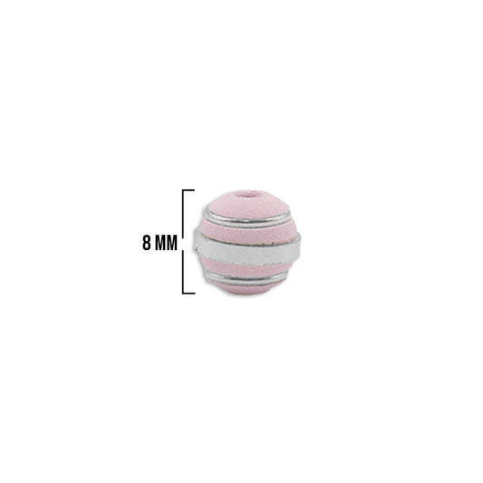 Bola Neopreno 3 Argollas Plateadas 8mm / Rosado Bebé