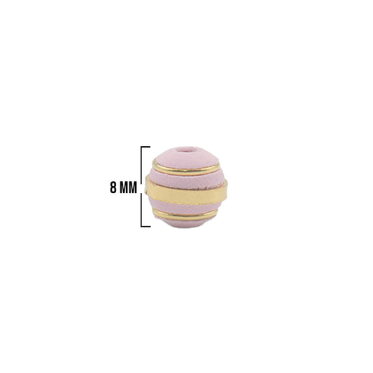 Bola Neopreno 3 Argollas Doradas 8mm / Rosado Bebé