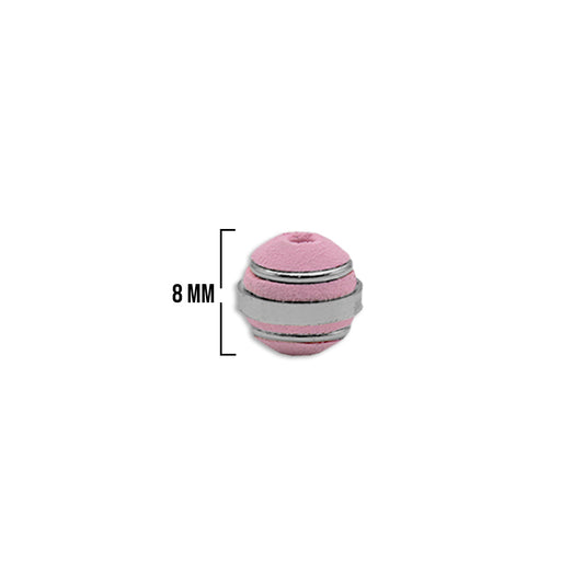 Bola Neopreno 3 Argollas Plateadas 8mm / Rosado
