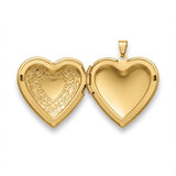 Relicario De Acero Corazón Tallado Dorado