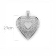 Relicario De Acero Corazón Tallado Plateado