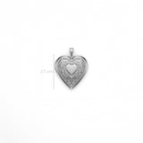 Relicario De Acero Corazón Tallado Plateado