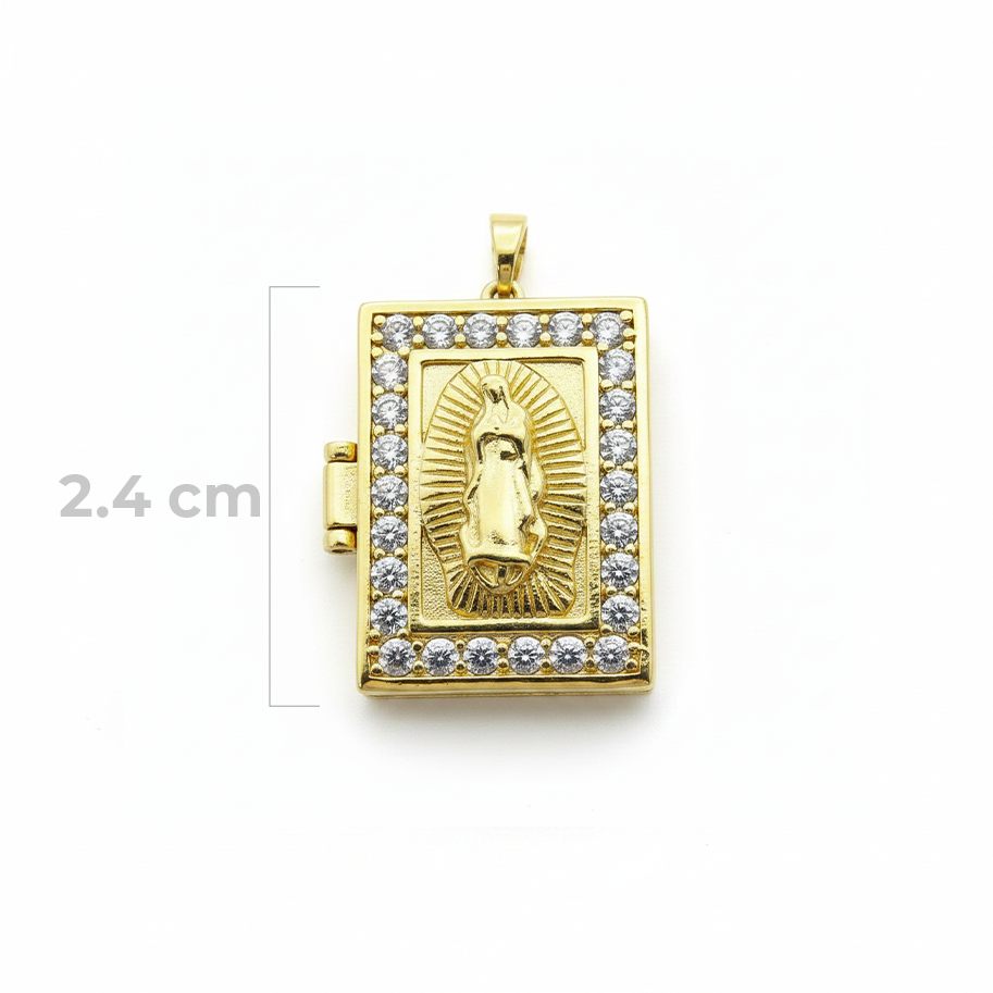 Relicario Virgen Guadalupe Dorado Rodinado