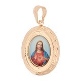 Relicario De Protección Sagrado Corazón Dorado Rodinado