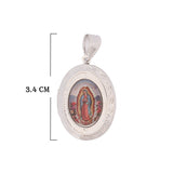 Relicario De Protección Virgen Guadalupe Plateado Rodinado