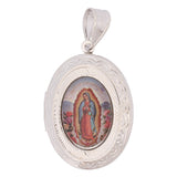 Relicario De Protección Virgen Guadalupe Plateado Rodinado