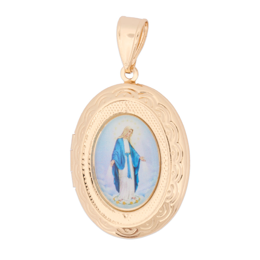 Relicario De Protección Virgen Milagrosa Dorado Rodinado
