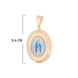 Relicario De Protección Virgen Milagrosa Dorado Rodinado