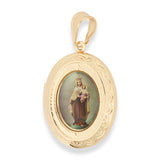 Relicario De Protección Virgen Del Carmen Dorado Rodinado