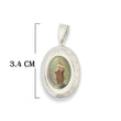 Relicario De Protección Virgen Del Carmen Plateado Rodinado