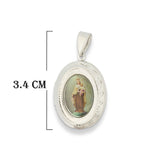 Relicario De Protección Virgen Del Carmen Plateado Rodinado