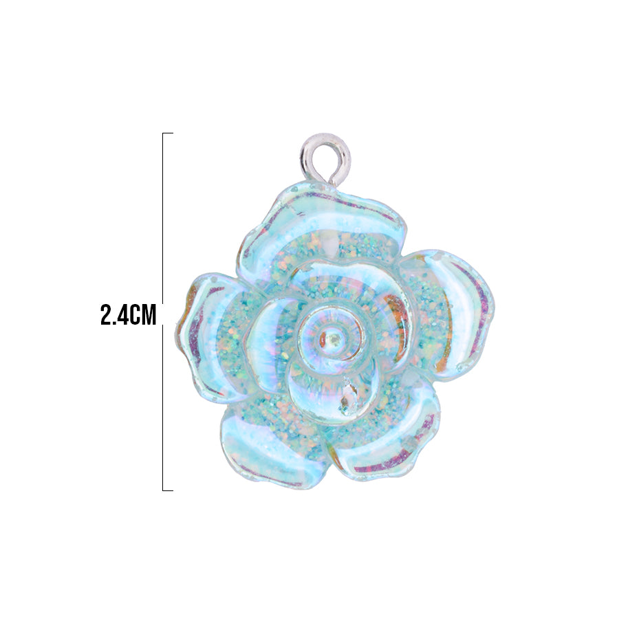 Dije Rosa Azul AB Acrílico