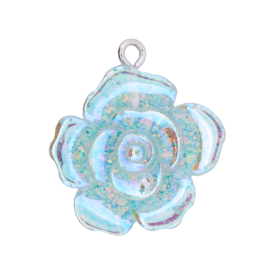 Dije Rosa Azul AB Acrílico