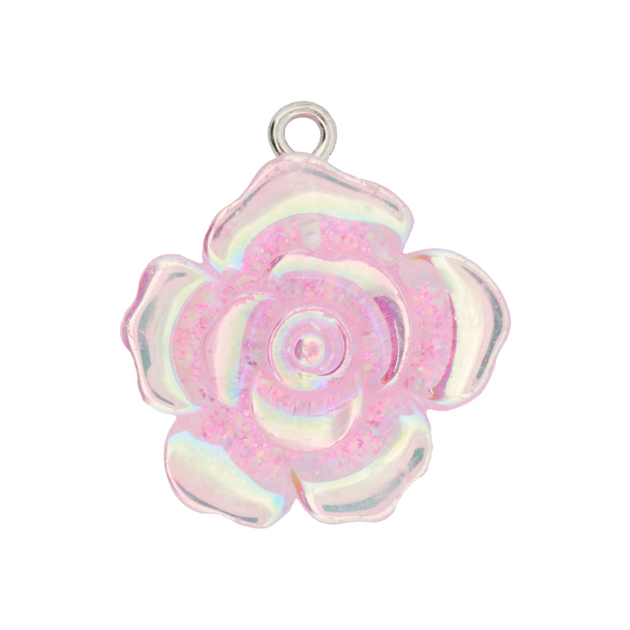 Dije Rosa Rosada AB Acrílico
