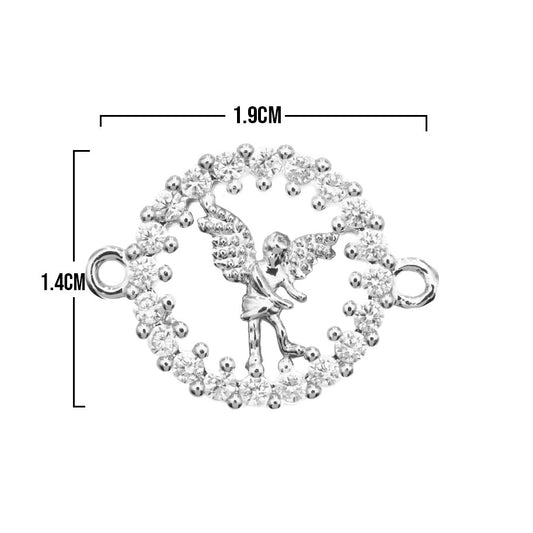 Dije San Miguel Arcangel Circón Pulsera Plateado Rodinado