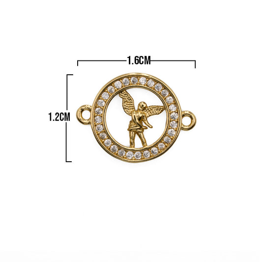 Dije San Miguel Arcangel Pulsera Dorado Rodinado