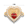 Dije Sagrado corazon doble Pulsera Dorado Rodinado