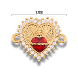 Dije Sagrado corazon doble Pulsera Dorado Rodinado