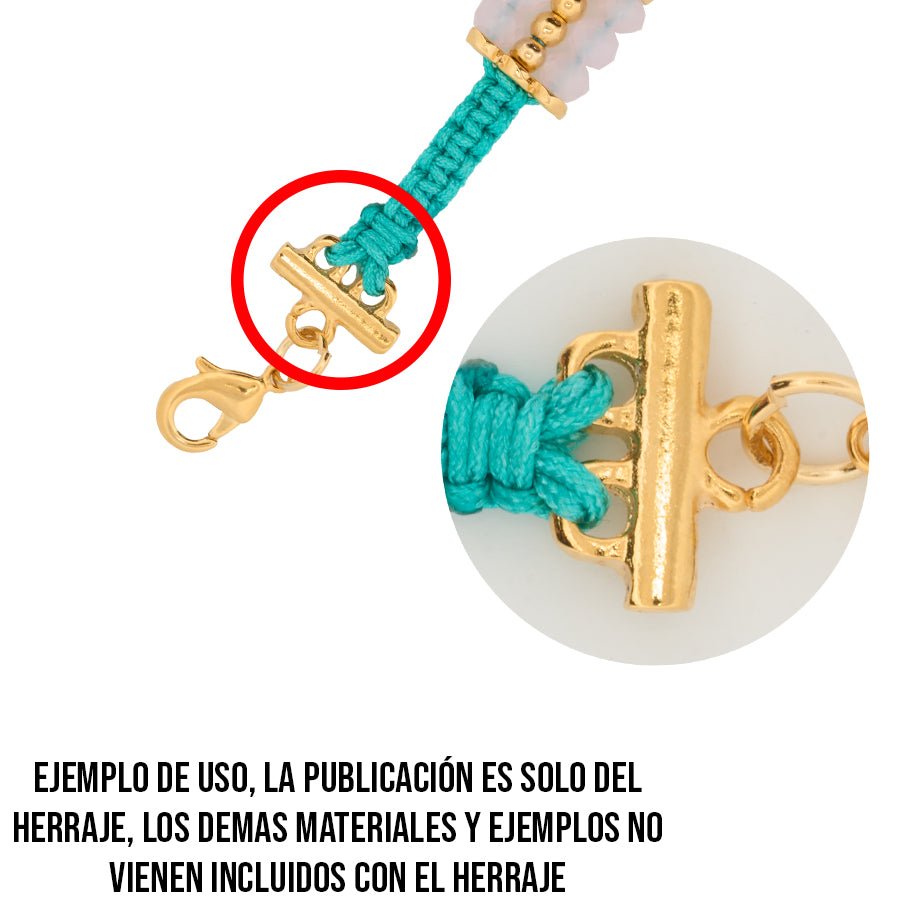 Terminal Separador de Hilo 2 Huecos con Ojal de Gold Filled X Par