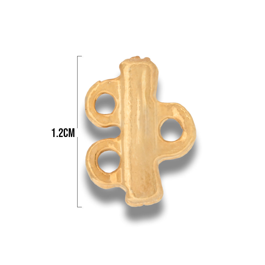 Terminal Separador de Hilo 2 Huecos con Ojal de Gold Filled X Par