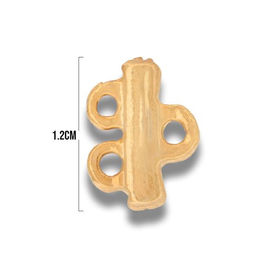 Terminal Separador de Hilo 2 Huecos con Ojal de Gold Filled X Par