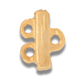 Terminal Separador de Hilo 2 Huecos con Ojal de Gold Filled X Par