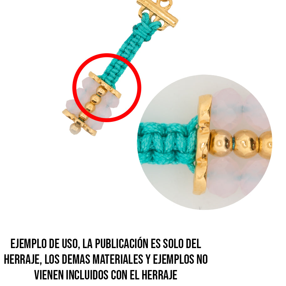 Terminal Separador de Hilo 3 Huecos de Gold Filled X PAR