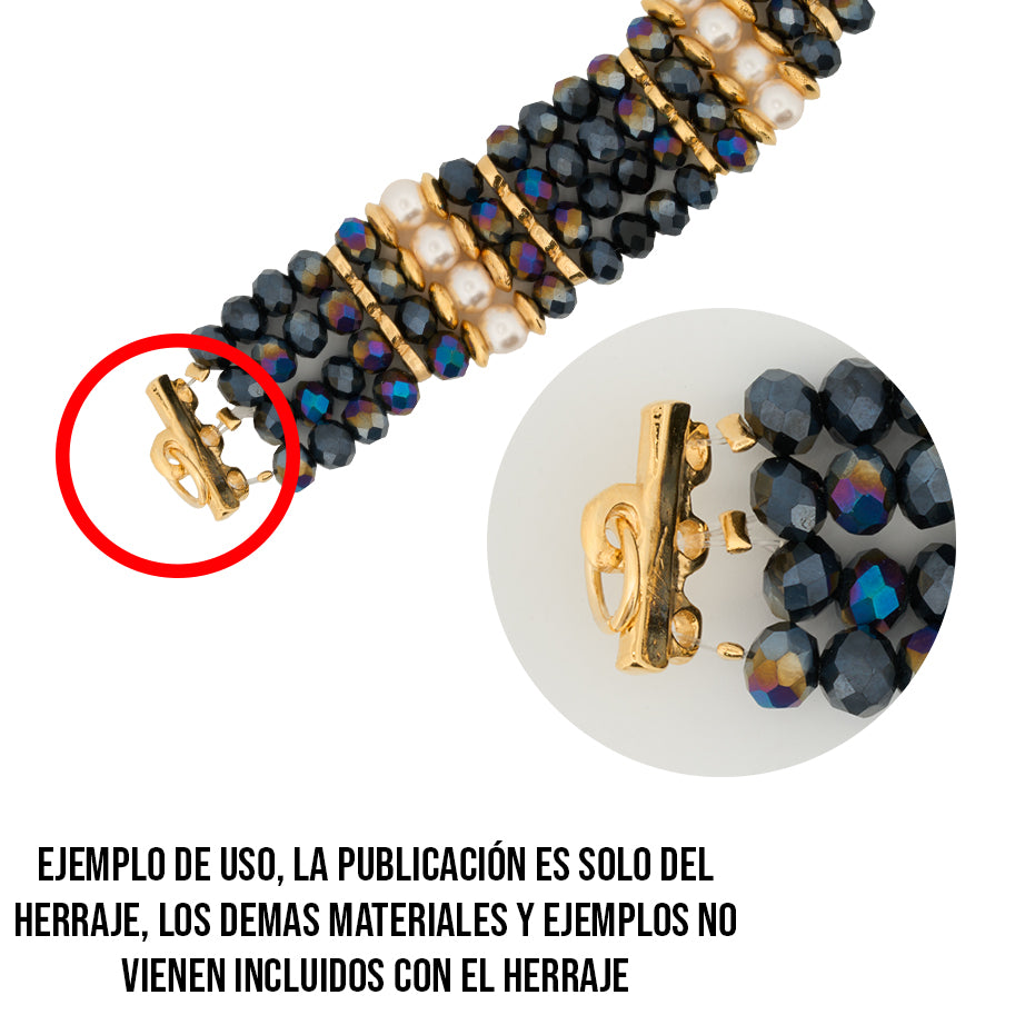 Terminal Separador de Hilo 3 Huecos con Ojal de Gold Filled X PAR